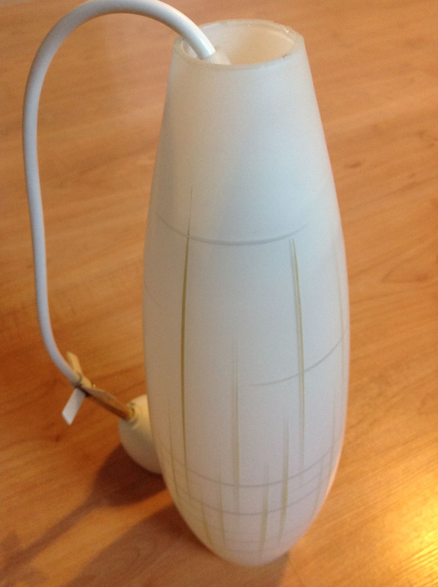 Scandinavian vintage 1960s white opaline warhead suspension