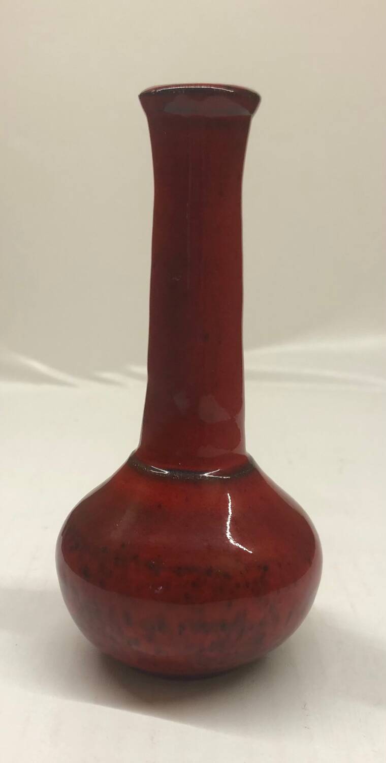 Red ceramic bud vase