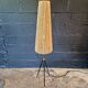 Mid-century tripod floor lamp, cord shade, 1950s-60s.