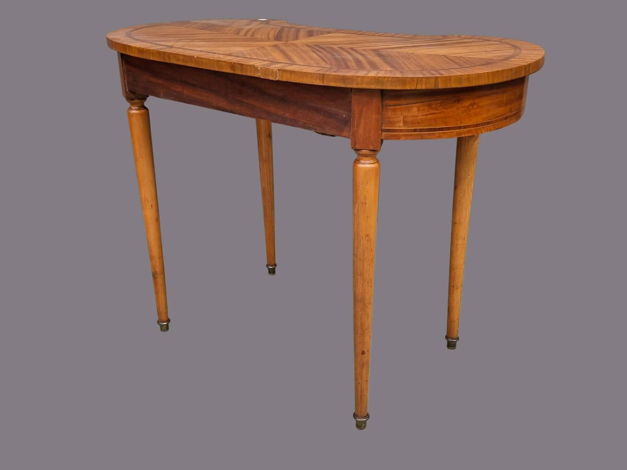 Louis XVI style kidney table – decorative veneered top