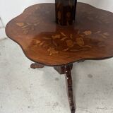 Silent servant with three inlaid trays, 19th century.