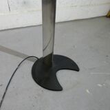 Modernist floor lamp in polished aluminum