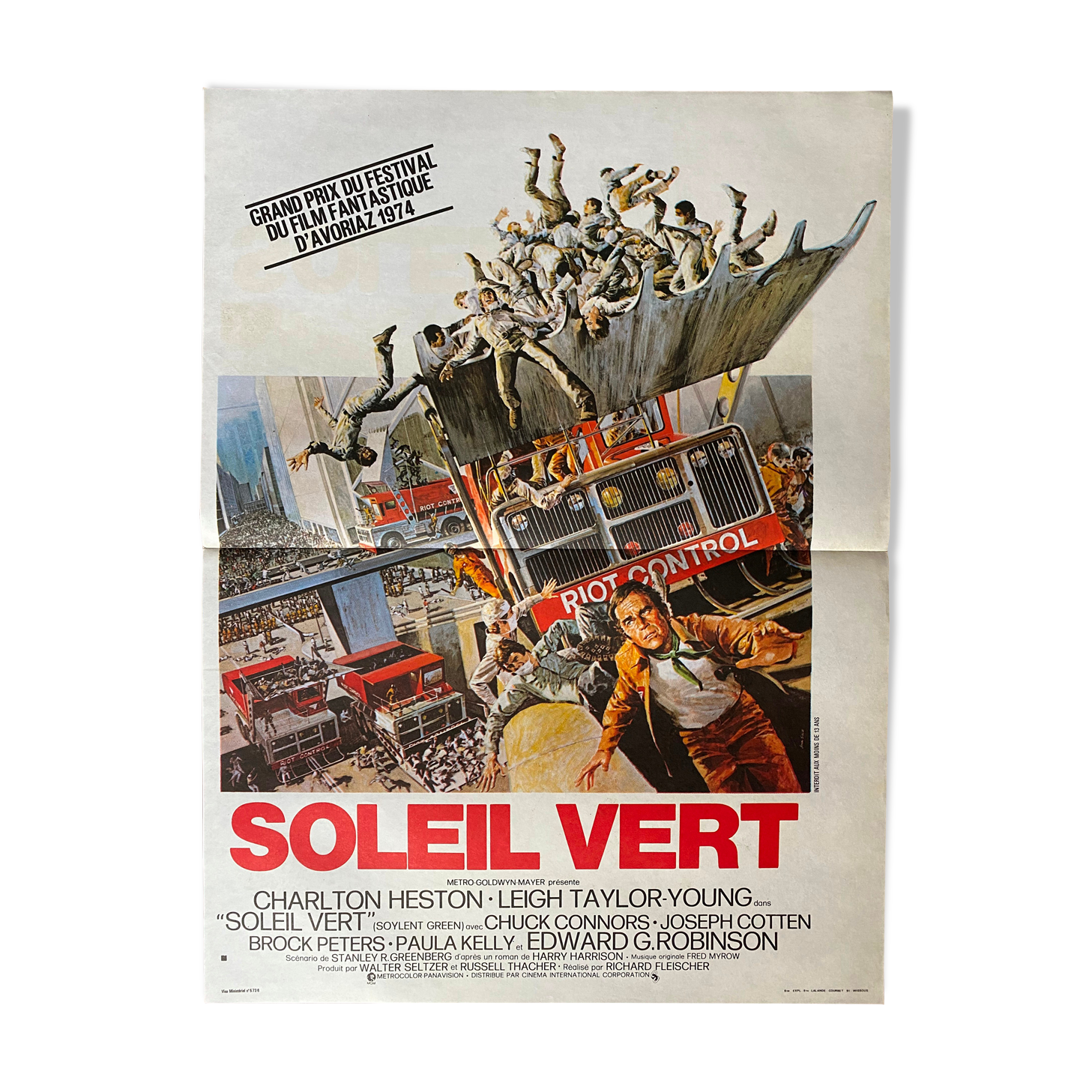 Original cinema poster "Green Sun" Charlton Heston 40x60cm 1973