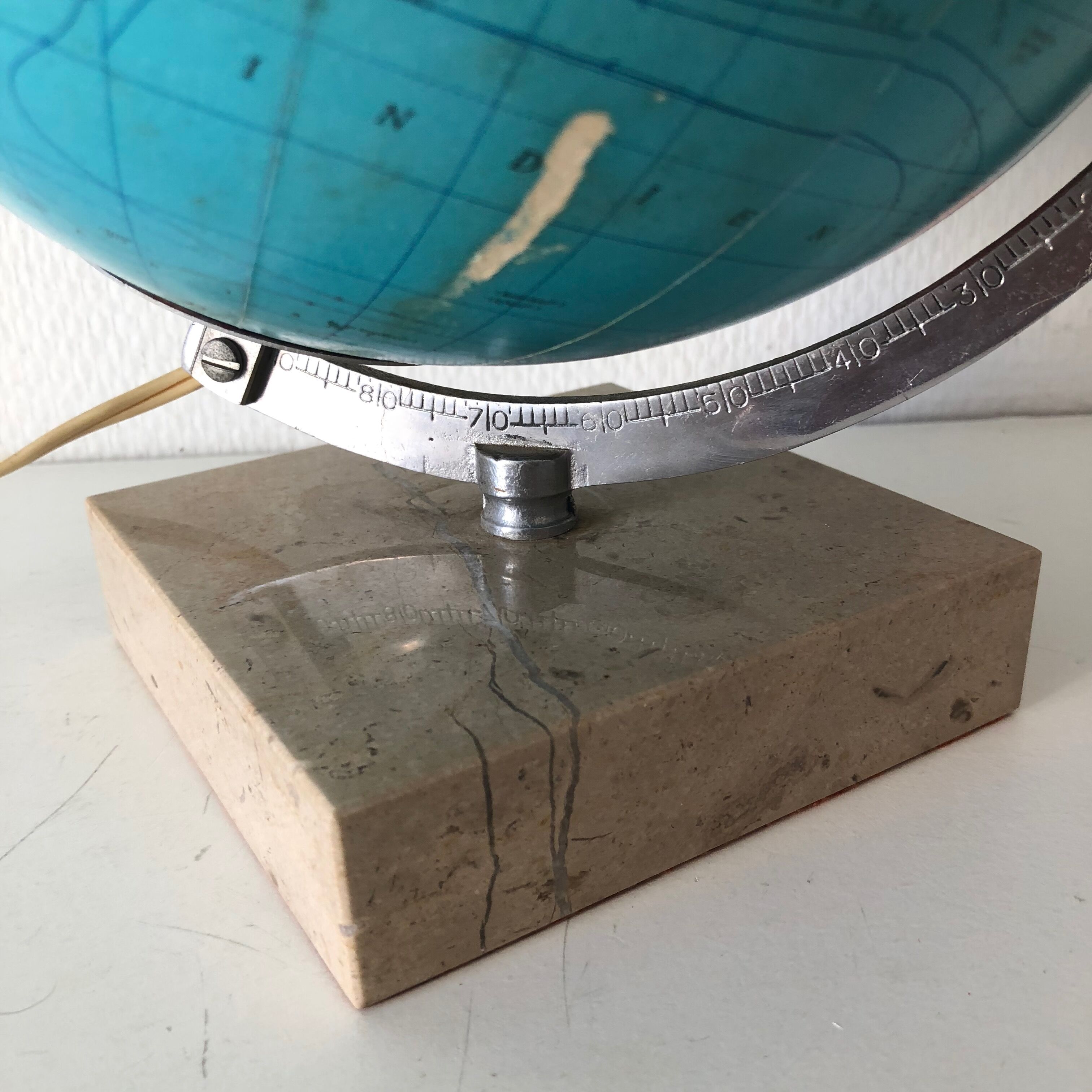 Globe taride marble 28cm vintage 1965