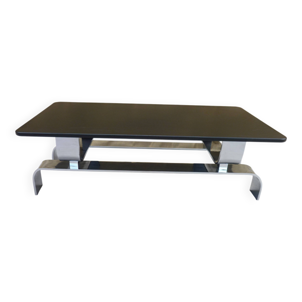 Table  de salon Acier chromé et bois