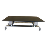 Coffee table in chrome steel and wood