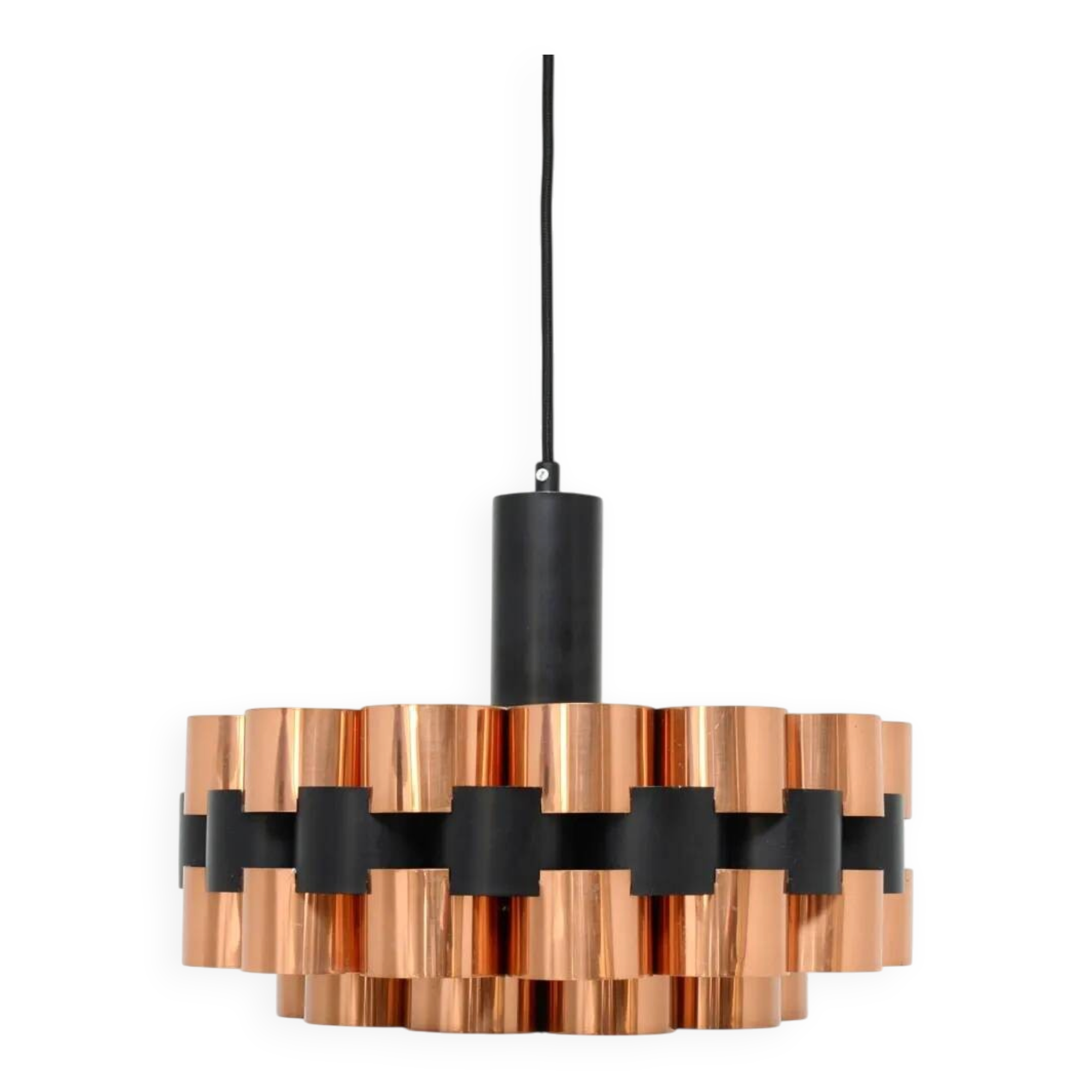 Copper lamp by Werner Schou for Coronell Elektro, 1970s