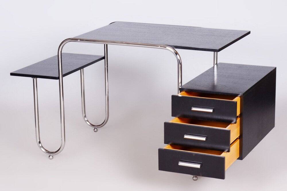 Bauhaus Oak Writing Desk by Robert Slezak, Czechia, 1930s