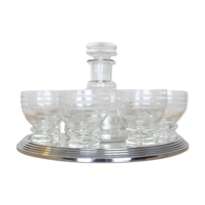 service en verre et plateau
