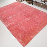 Distressed red turkish vintage rug 303x209 cm