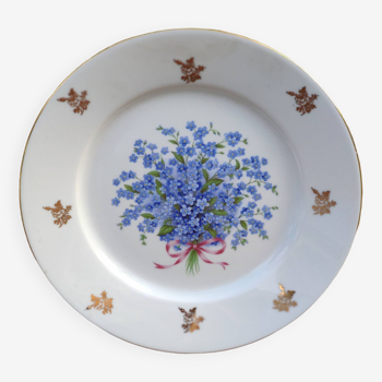 Plat en porcelaine myosotis