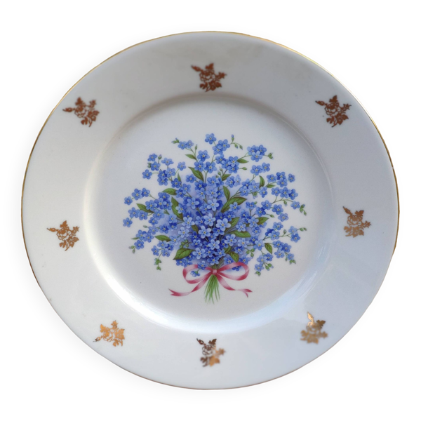 Plat en porcelaine myosotis — Beyit
