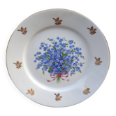 Plat en porcelaine myosotis