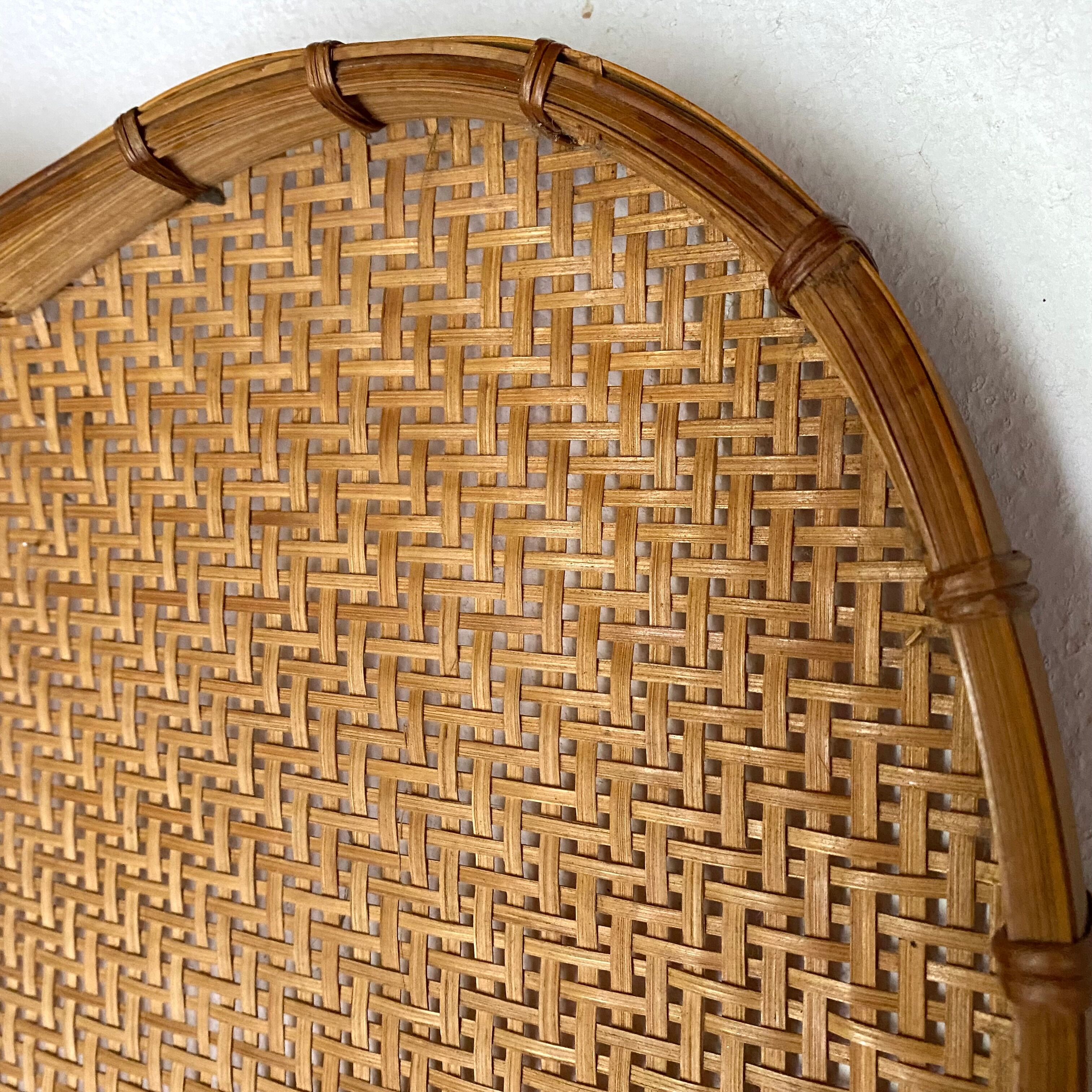 Pair of decorative trays in braided bamboo