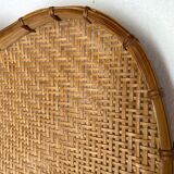 Pair of decorative trays in braided bamboo