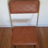 Chaise pliante lafuma vintage en cuir