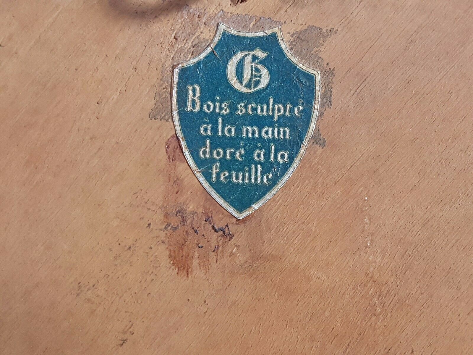 Witch-carved wood mirror - gilded