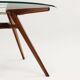 Vintage coffee table in beech and glass Argentina 1950s