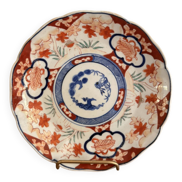 Coupelle Assiette Lobée Porcelaine Imari Japon Pin Bambou Meiji