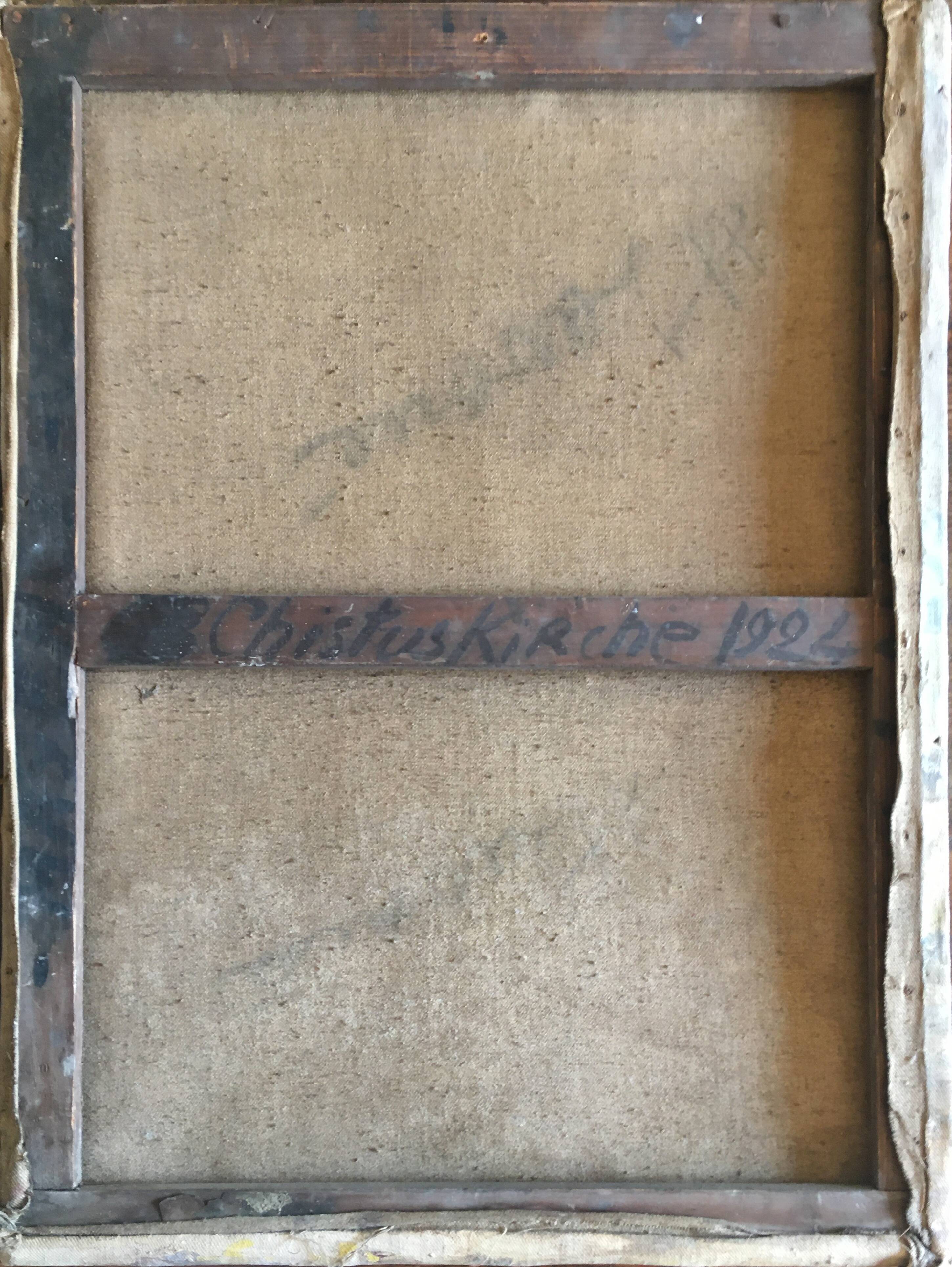 Painting ChristusKirche Mainz by Henri LAVOUÉ (1883-1972) in 1924