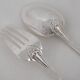 Ercuis Pompadour, set of 4 serving utensils, for stew and salad, silver-plated metal.