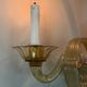Venetian wall light in gilded Murano glass, circa 1940, set of five available.