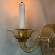 Venetian wall light in gilded Murano glass, circa 1940, set of five available.