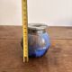 Toad Ashtray No-Smoke Blue Flamed Ceramic and Chrome Metal Art Deco