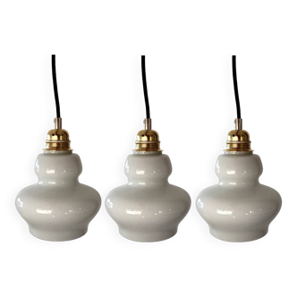 Set of 3 vintage Scandinavian pendant lights