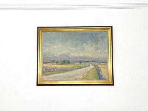 Swedish Oil on Panel “Räpplinge, Öland” by Emil Hagström, Vintage 70.5×55.5cm