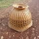 Wicker pendant lamp and vintage braided rattan straws