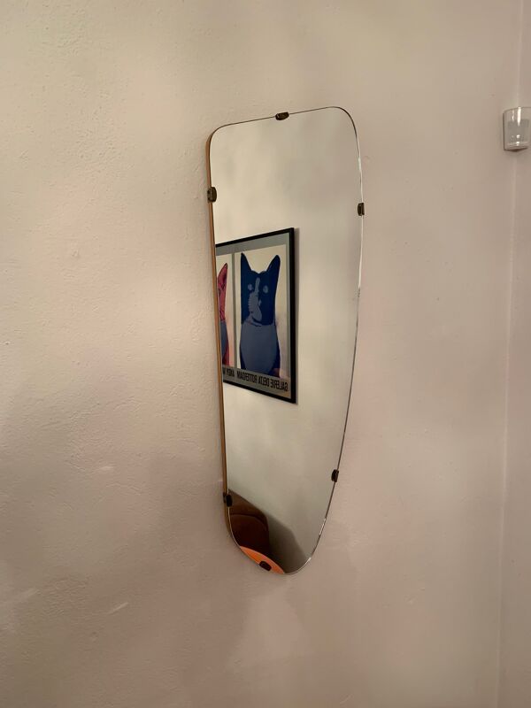 Miroir asymétrique années 1960 33x90cm