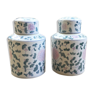Lot 2 pots céramiques fleuris