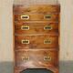 Military desk Harrods in Burr Yew wood with leather, country style.
