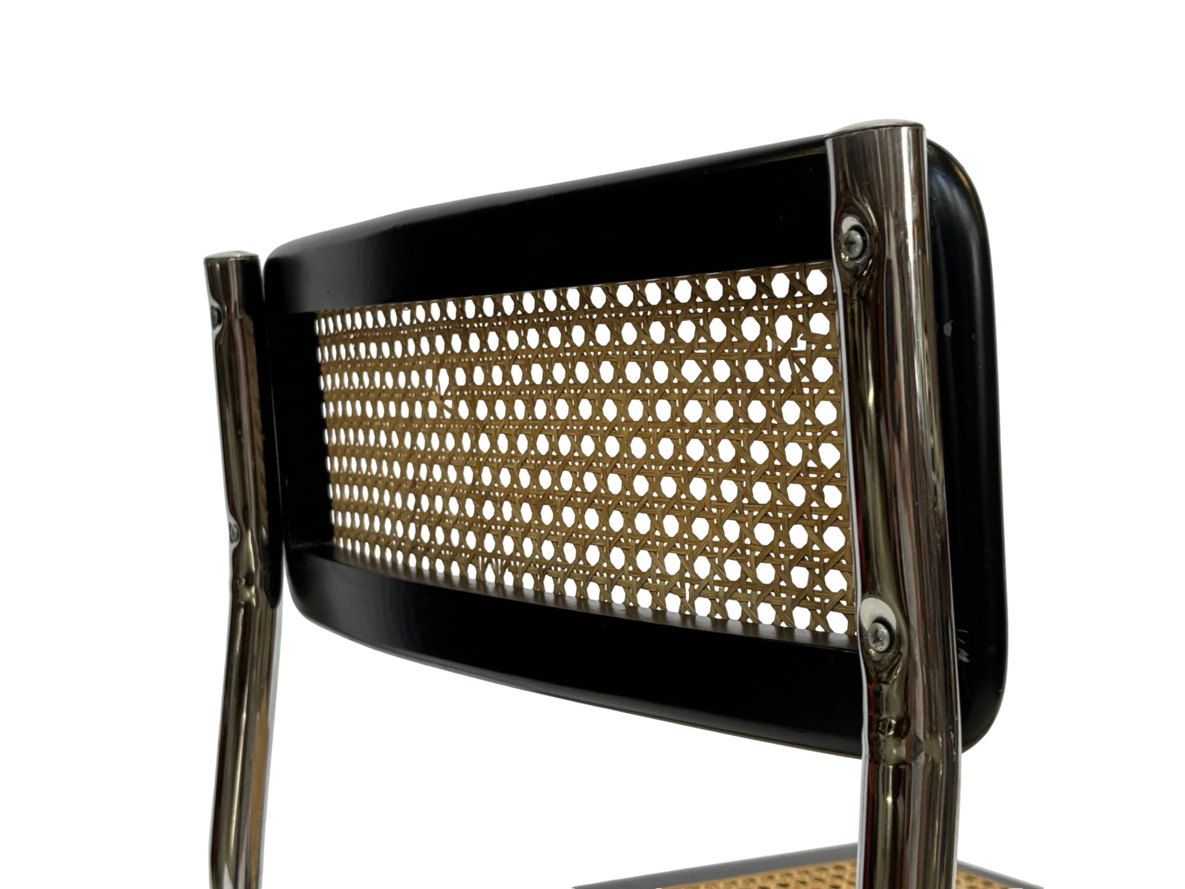 Vintage Cesca chair style b32 model in chrome and black