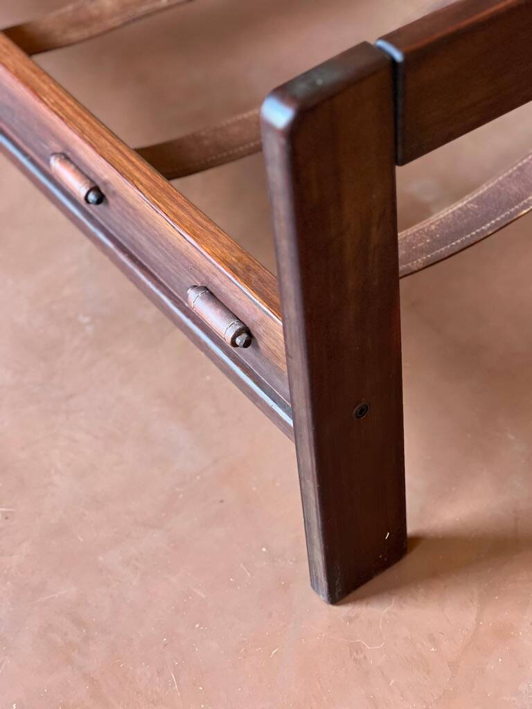 Brazilian jacaranda and leather sofa by Jean Gillon for Italma 1960