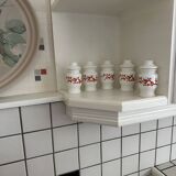 Set of 5 vintage opaline Ariel spice jars