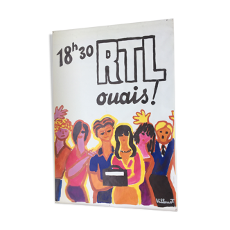 Original poster - Bernard Villemot - -18:30 RTL yes! - Radio Luxembourg 1985 .