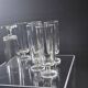 Set of 6 transparent glass flutes/coupes in very good condition.