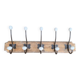 Wall-mounted coat rack with 5 hooks, solid wood, Maisons du Monde.