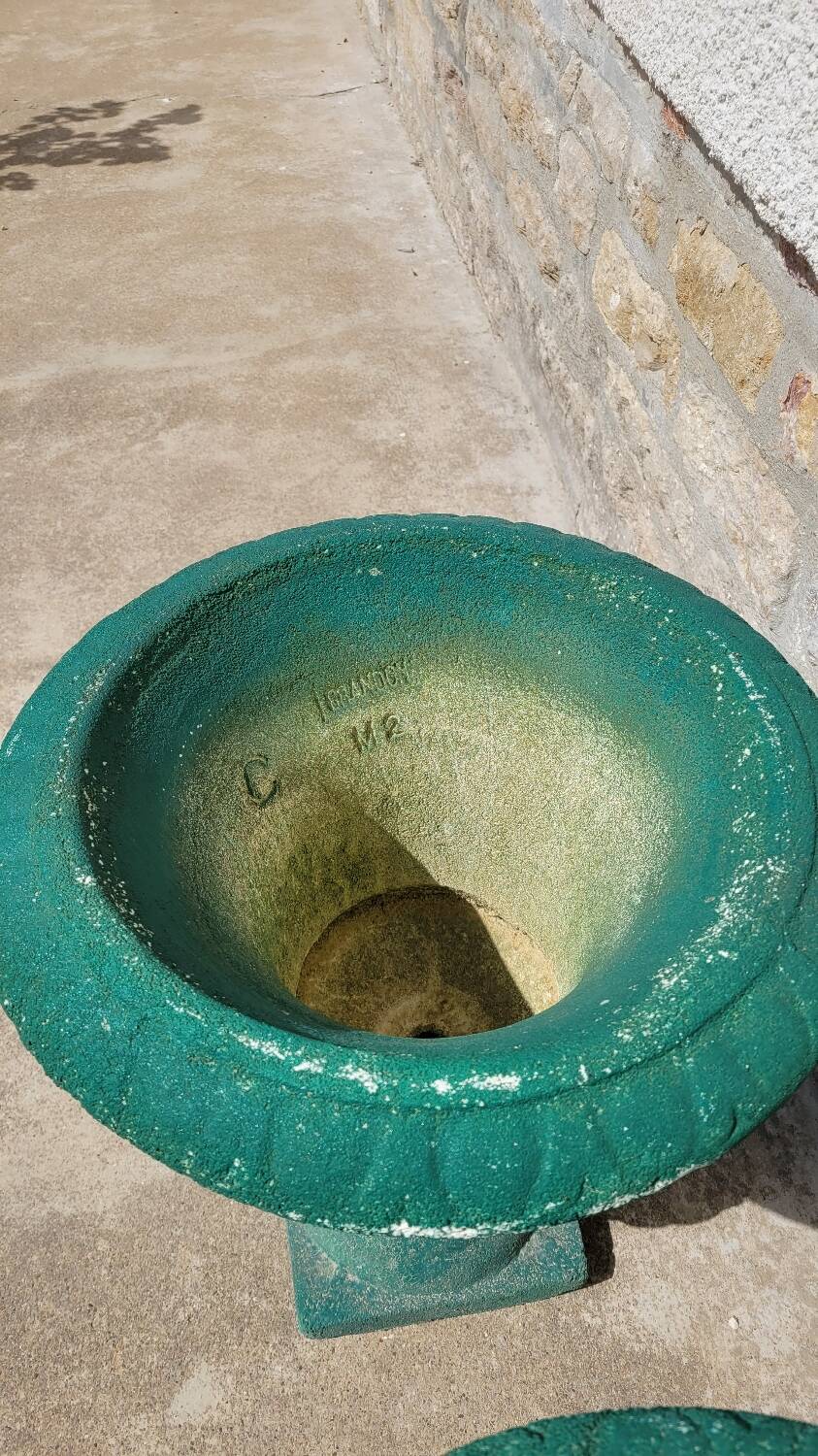 Pair of Medici Vases in old reconstituted stone 1950s