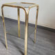 Fifth wheel end of sofa smoked glass and gold metal