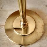Large golden brass lamp with a movable arm - adjustable desk lamp