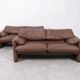 Set of Cassina Maralunga 2 seaters in mocca leather
