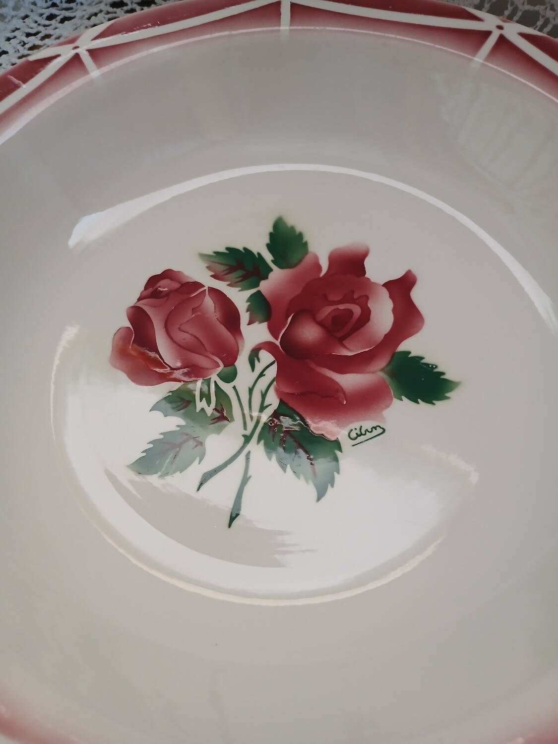 4 old dishes from Digoin and Sarreguemines