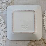 Coupelle carrée vintage motif noisettes barbotine et faïence