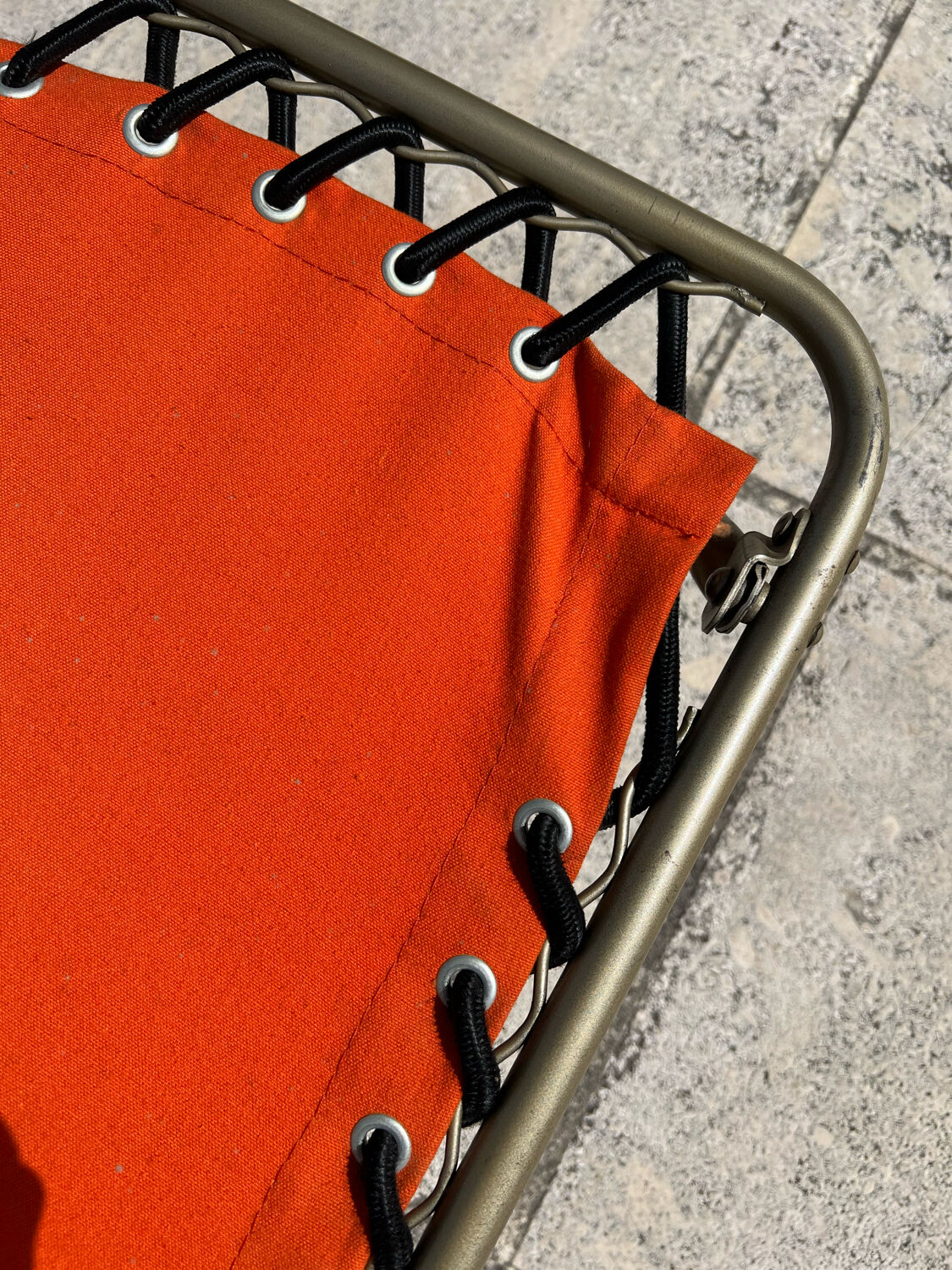 Vintage deckchair 1970 orange