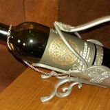 Wine bottle holder in solid pewter real