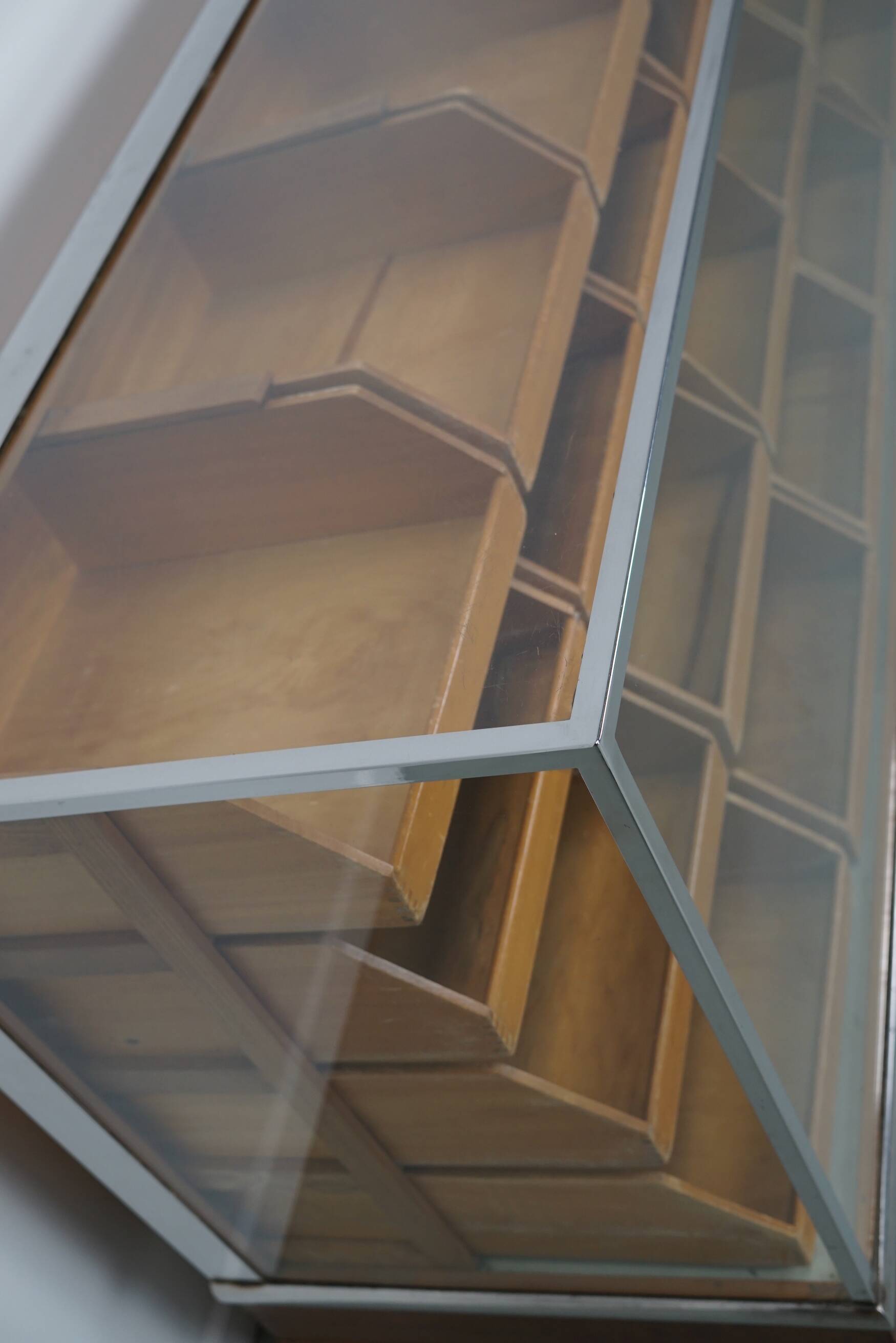 Vintage British maple & oak haberdashery cabinet or shop counter, 1930s