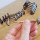 10 Silver-Plated Metal Art Deco Knife Rests in the Shape of an 'A'